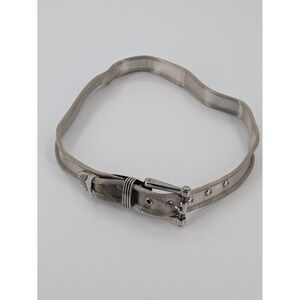 Metallic Mesh Belt Womens Silver Tone  Rare Unique Emo‎ Y2K